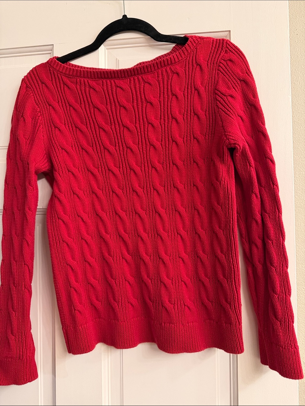 Ralph Lauren Cable-Knit Crew Sweater - Red